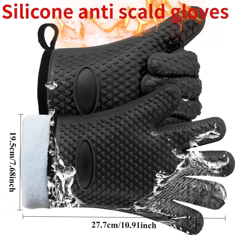 Oven Mitt Silicone - Heat Resistant Silicone Oven Mitts Anti