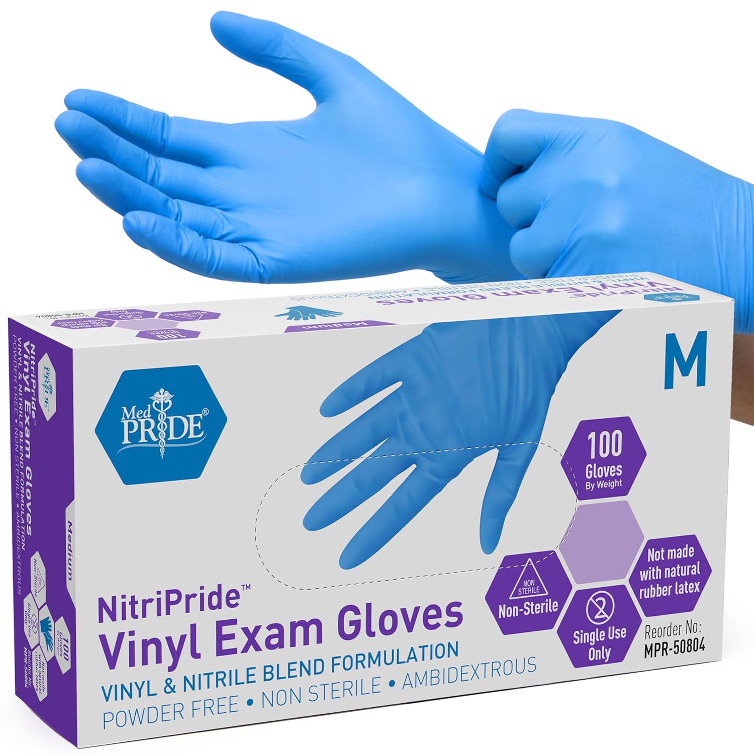 Exam Glove Nitrile - Powder-Free Nitrile/Vinyl Blend Exam Gloves, Latex-Free,