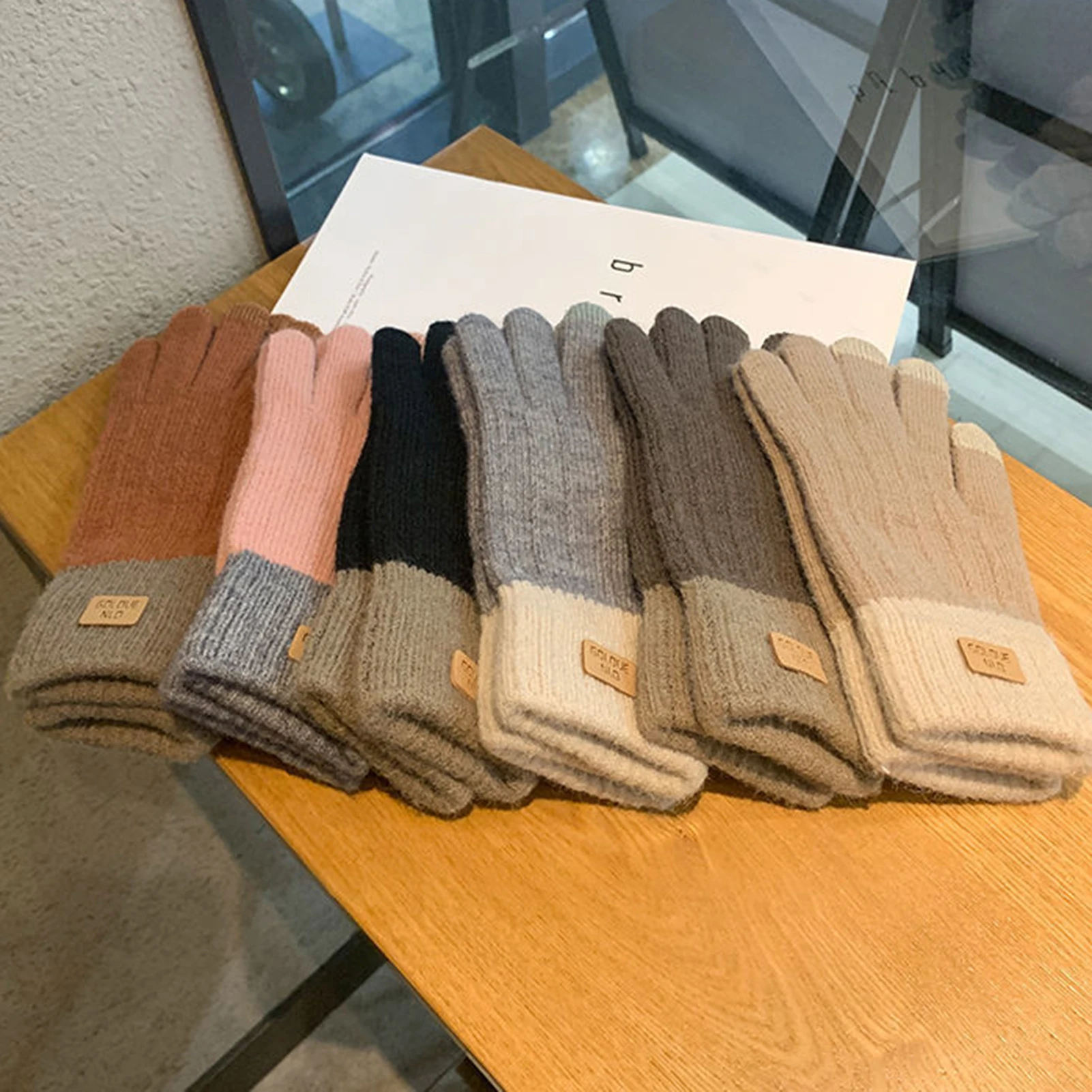 Women's Cable Knit Gloves Warm - Wool Glove Lined 评论和价格