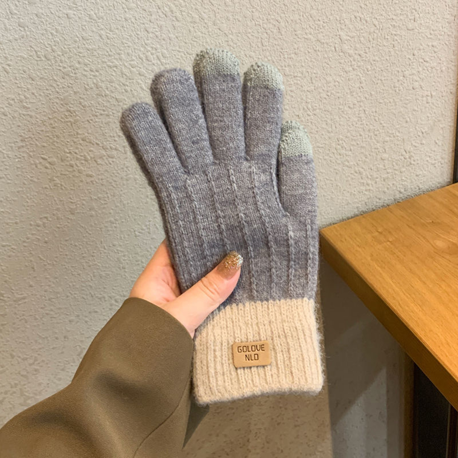 Women's Cable Knit Gloves Warm - Wool Glove Lined 评论和价格