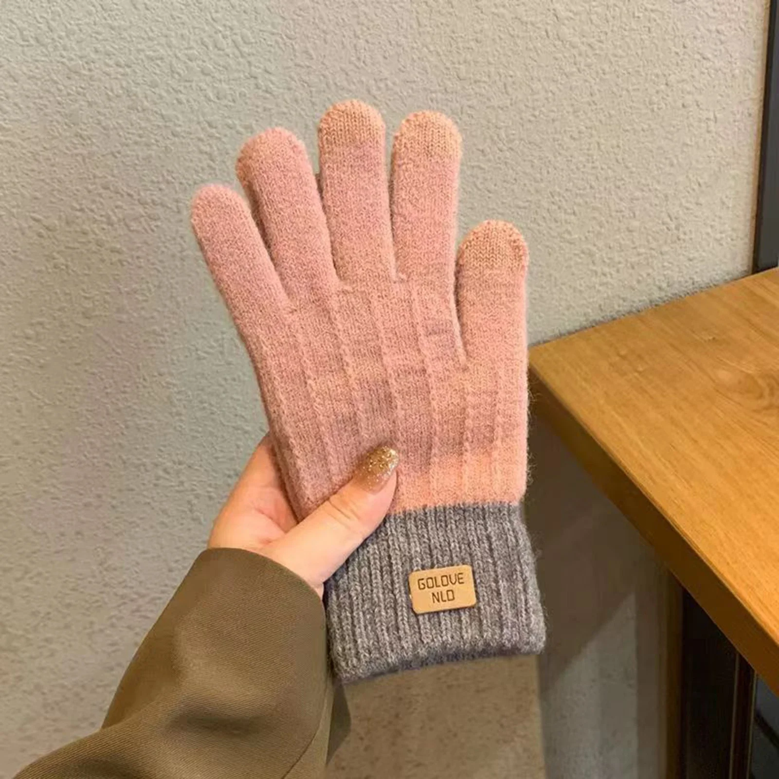 Women's Cable Knit Gloves Warm - Wool Glove Lined 评论和价格