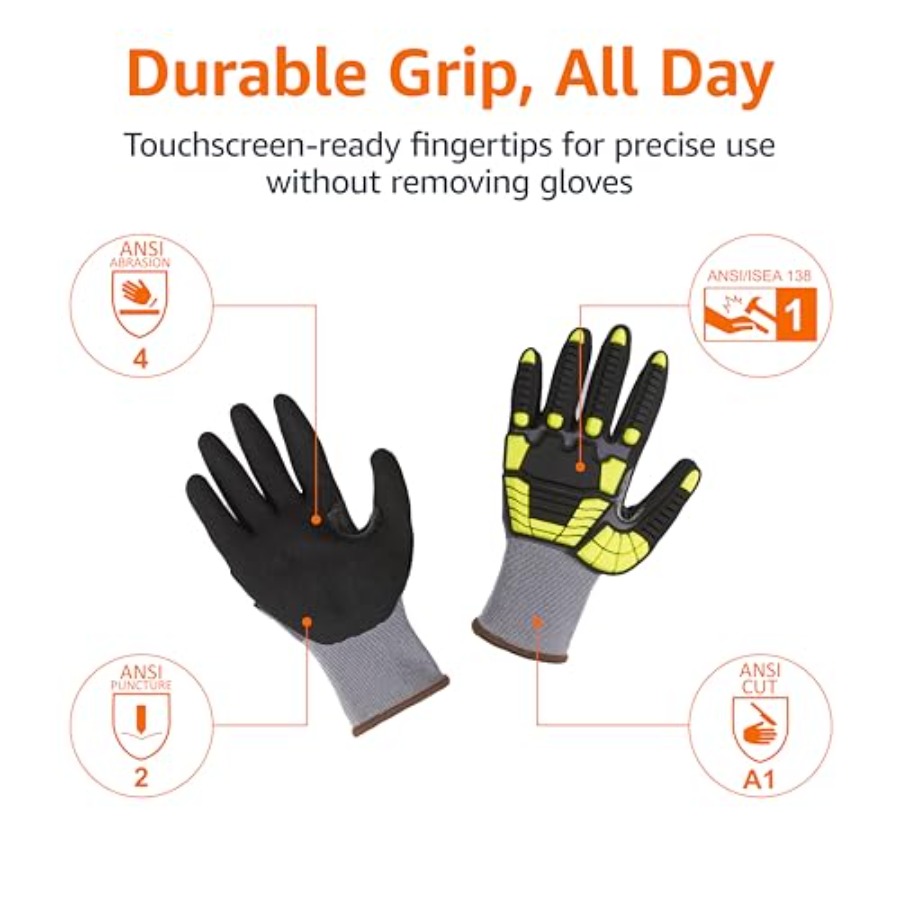 Safety work gloves for industr - Work Glove Impact 评论和价格