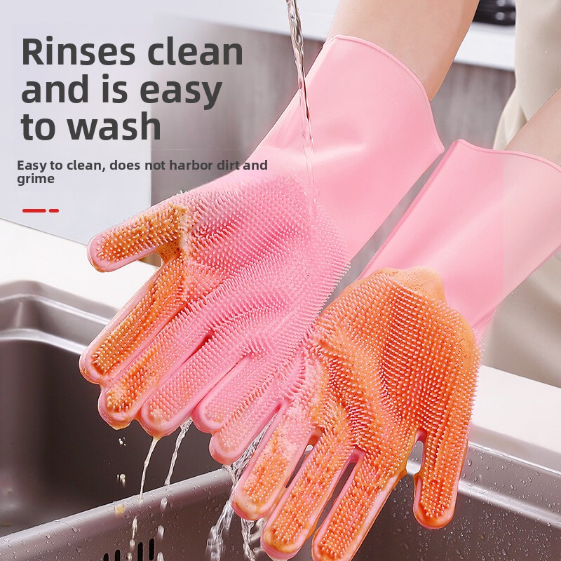 Silicone dishwashing gloves, m - Dish Glove Rubber 评论和价格