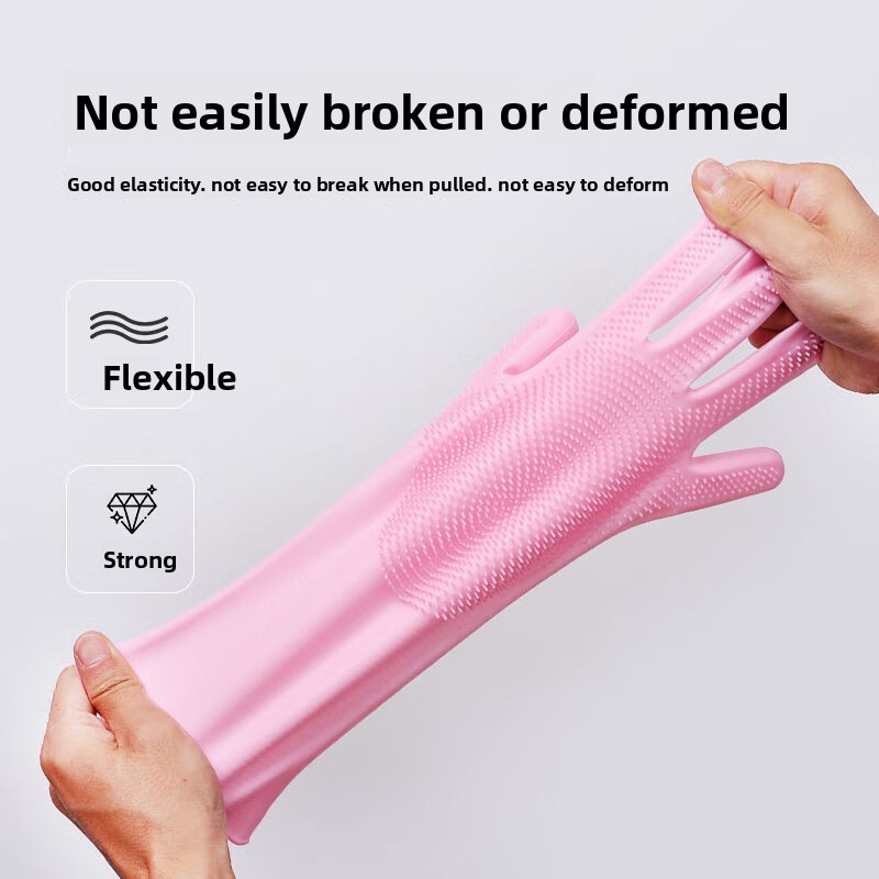 Silicone dishwashing gloves, m - Dish Glove Rubber 评论和价格