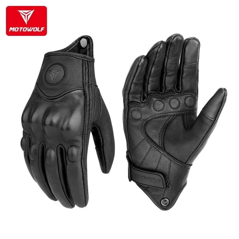 Leather Motorcycle Gloves Men' - Motorcycle Glove Knuckle 评论和价格