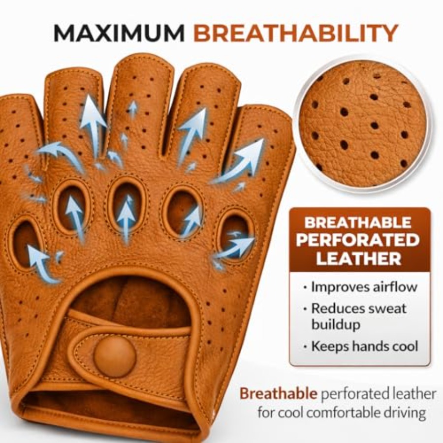 Mens fingerless leather drivin - Leather Driving Glove 评论和价格