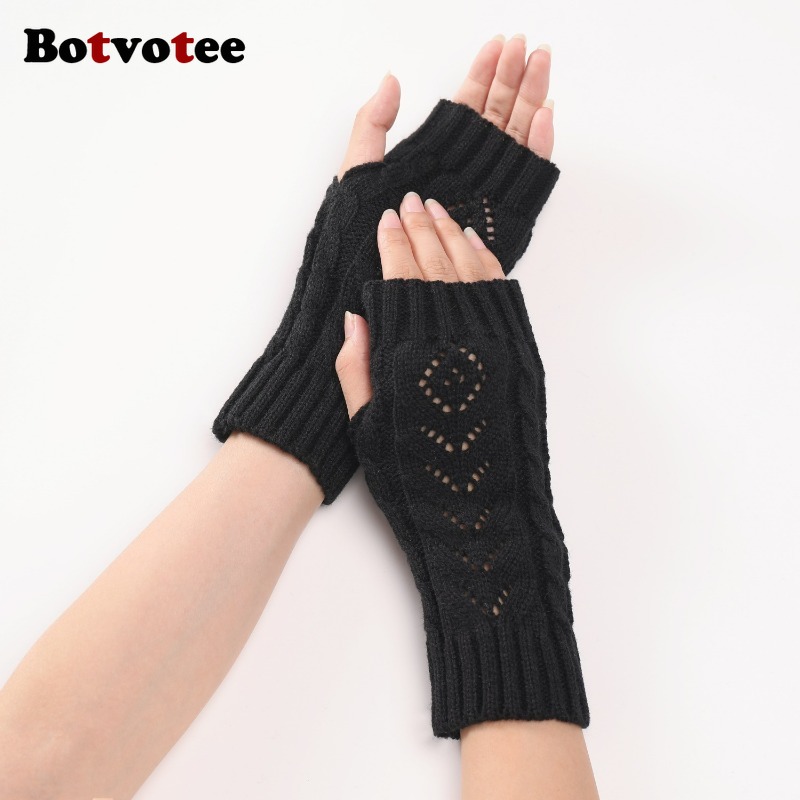 Botvotee Y2k Accessories Free  - Fingerless Glove Knit 评论和价格