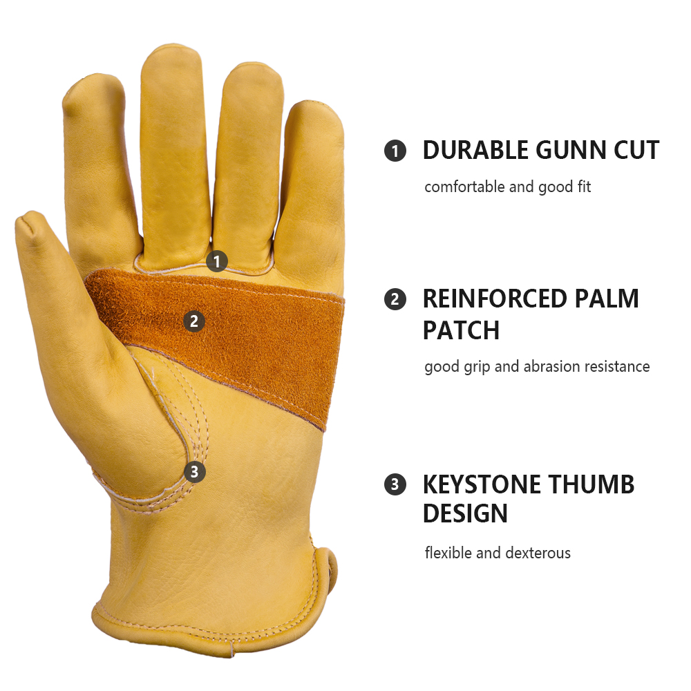 1 Pair Cowhide Heavy Duty Secu - Leather Driving Glove 评论和价格
