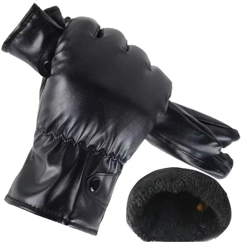Winter Fashion Black PU Leathe - Leather Driving Glove 评论和价格