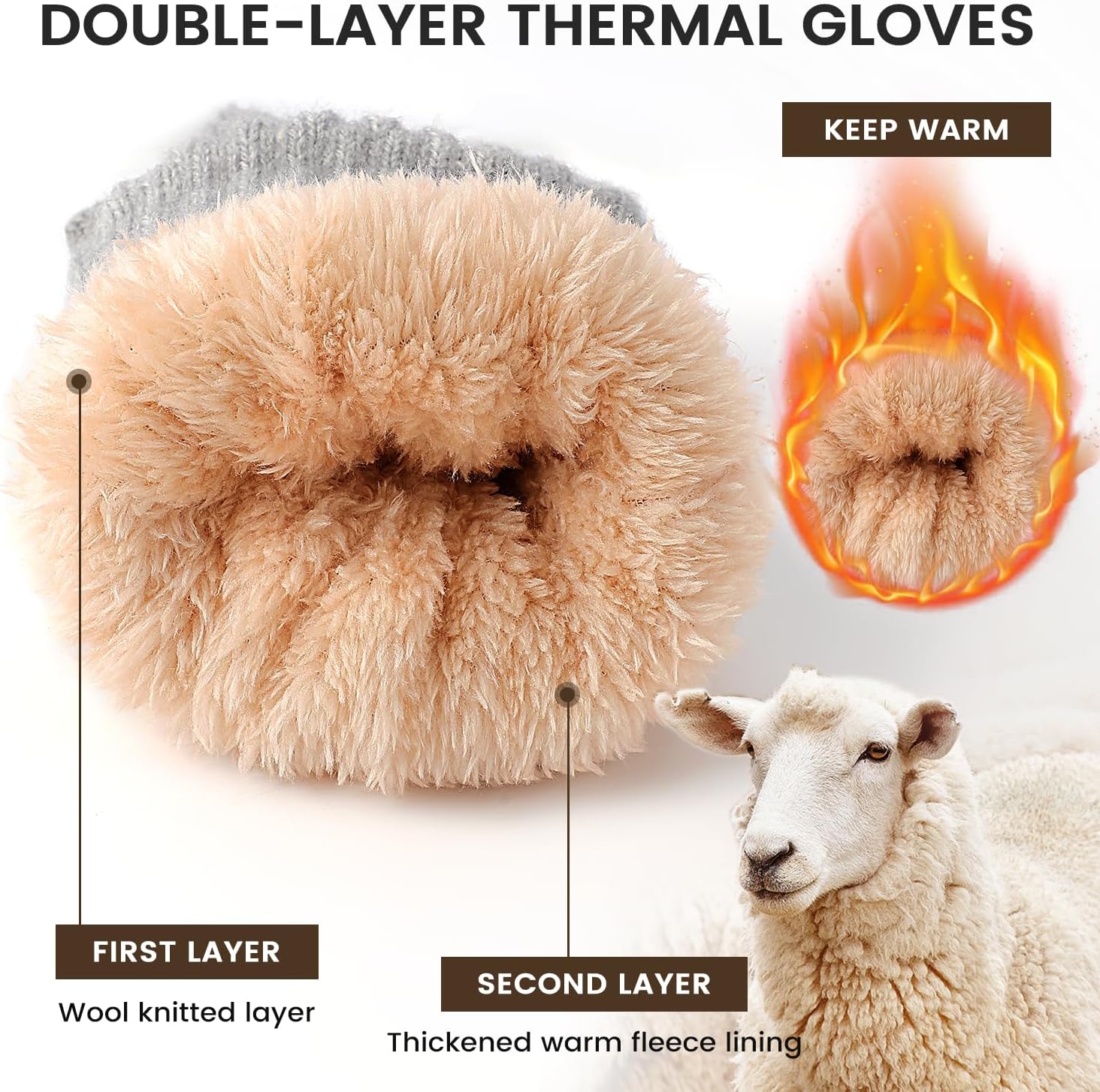 Winter Gloves – Thick Wool Fle - Winter Glove Insulated 评论和价格