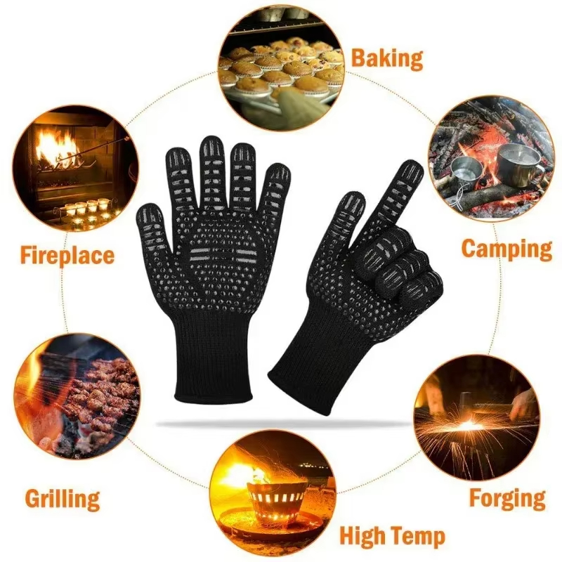1PCS Piece BBQ Gloves High Tem - Oven Mitt Silicone 评论和价格