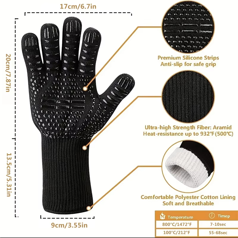 1PCS Piece BBQ Gloves High Tem - Oven Mitt Silicone 评论和价格