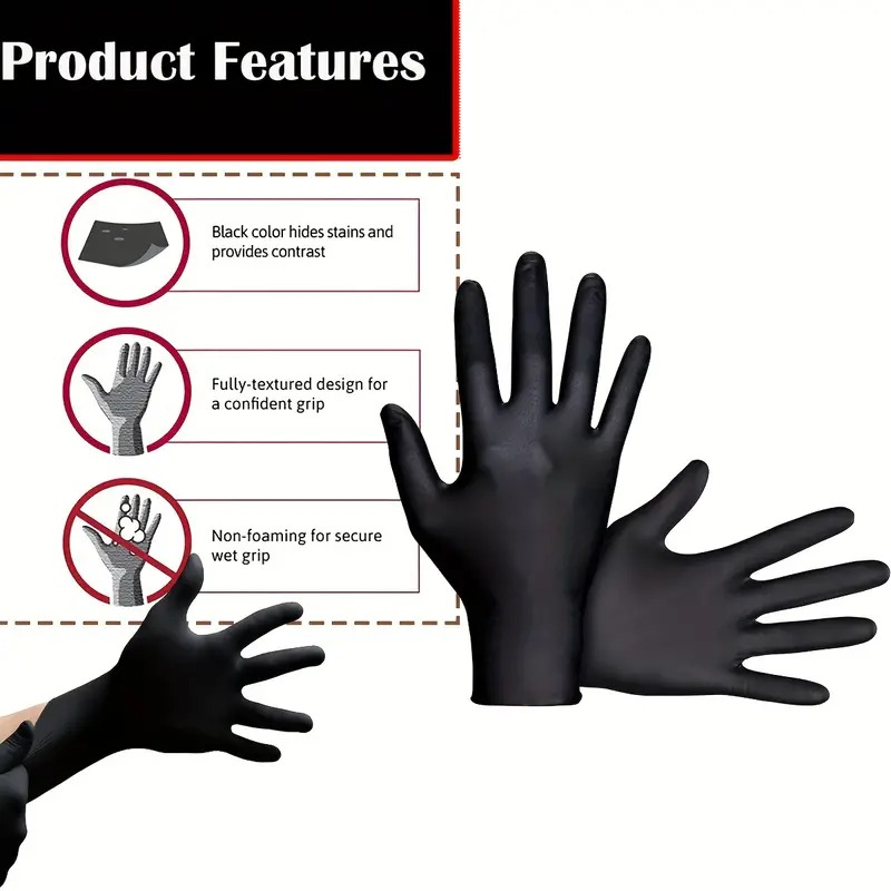 Black Nitrile Disposable Glove - Nitrile Mechanic Glove 评论和价格