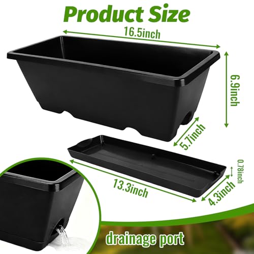 7 Black 17-Inch Rectangular Pl - Gardening Glove Waterproof 评论和价格