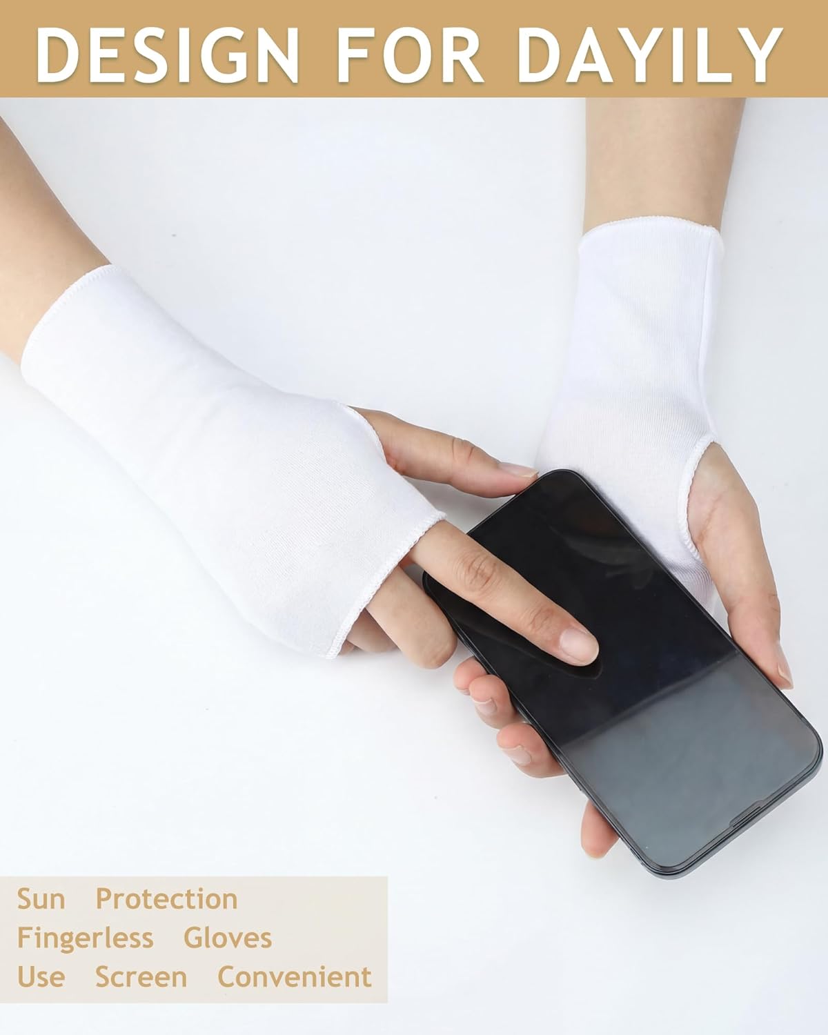 1 pair of sun protection glove - Fingerless Glove Knit 评论和价格