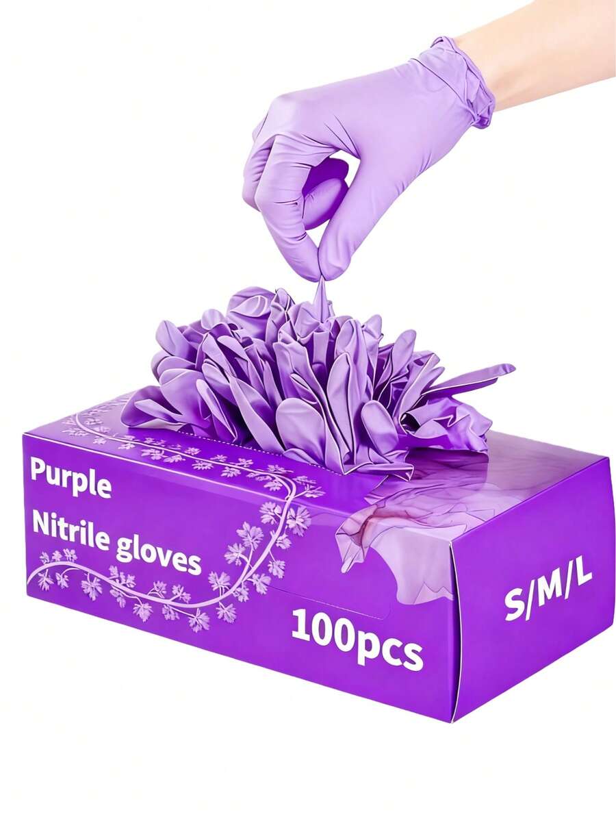 100/50/4pcs Disposable Purple  - Latex Disposable Glove 评论和价格
