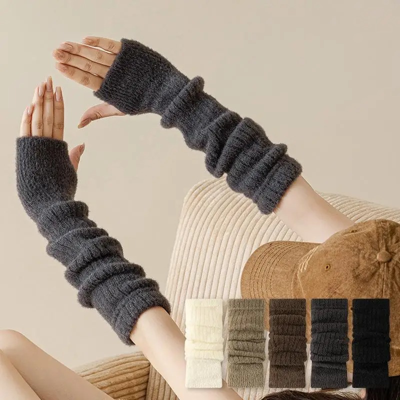 Winter Warm Long Sleeves Glove - Fingerless Glove Knit 评论和价格