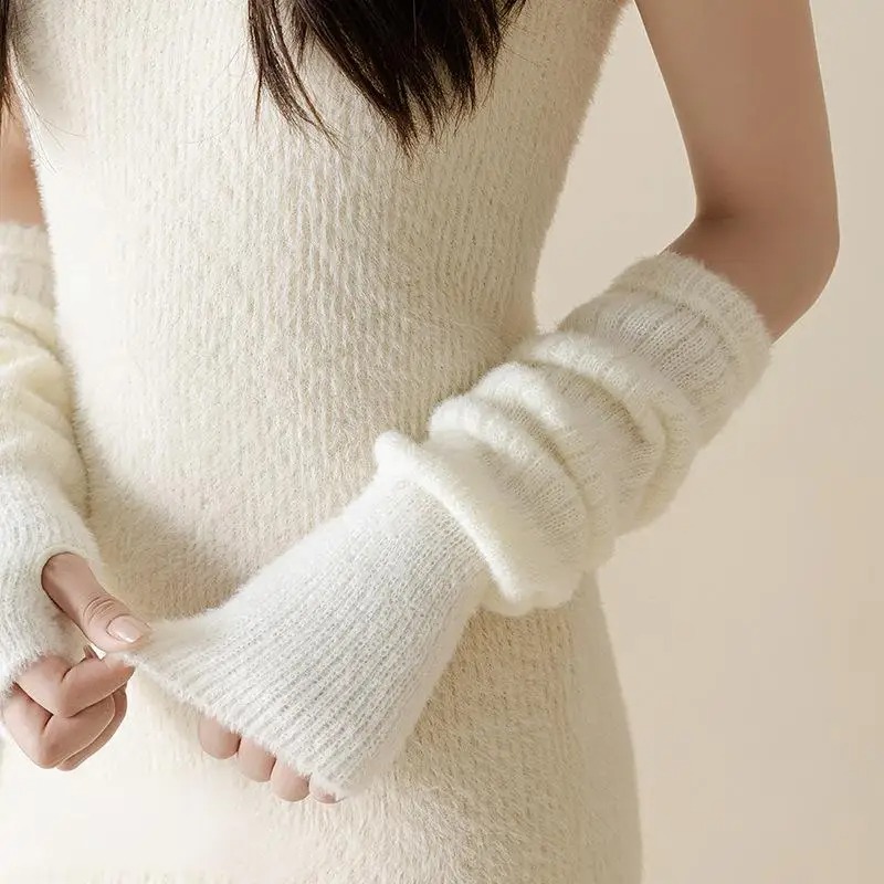 Winter Warm Long Sleeves Glove - Fingerless Glove Knit 评论和价格
