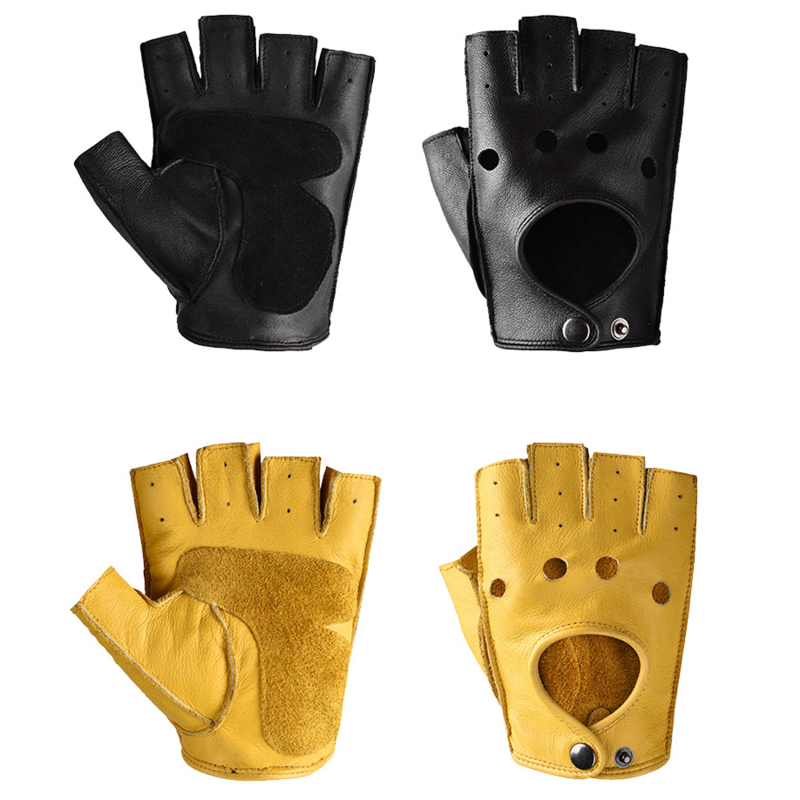 Leather Gloves Men's Half Fing - Leather Driving Glove 评论和价格