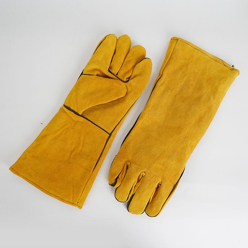 1 Pair 40Cm Welding Leather Gl - Heat Resistant Glove 评论和价格