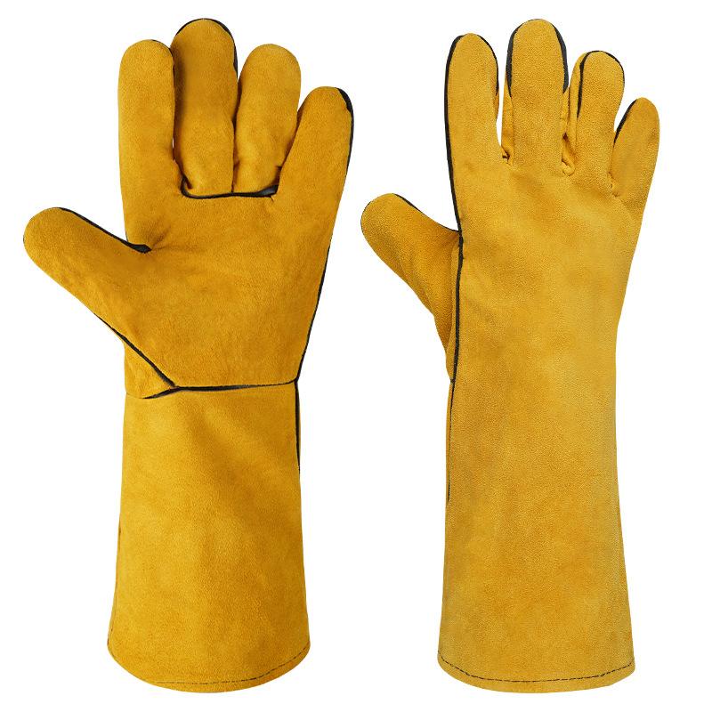 1 Pair 40Cm Welding Leather Gl - Heat Resistant Glove 评论和价格