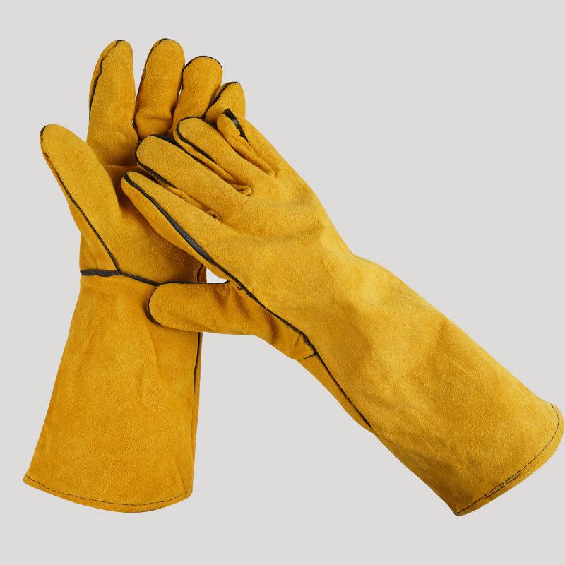 1 Pair 40Cm Welding Leather Gl - Heat Resistant Glove 评论和价格