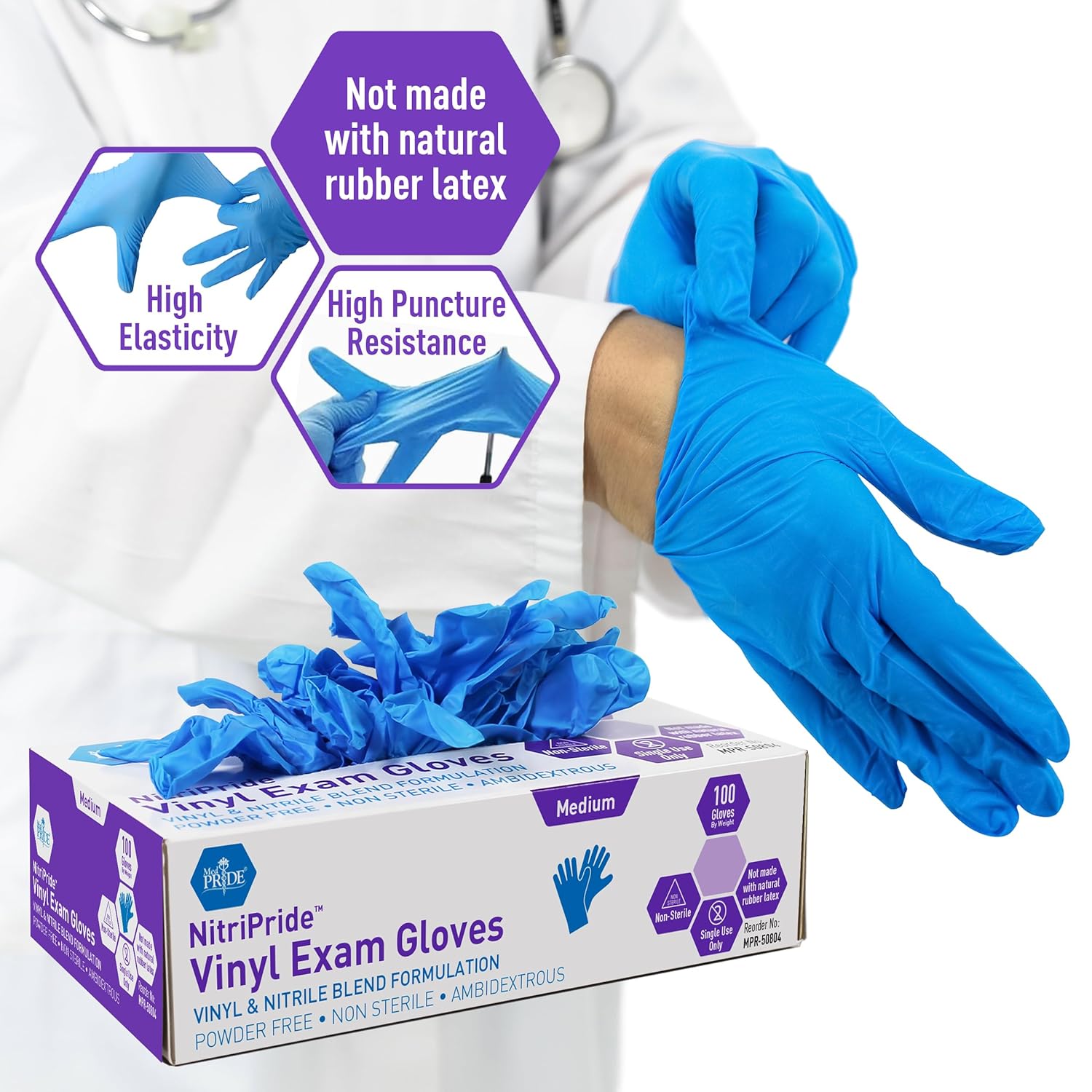 Powder-Free Nitrile/Vinyl Blen - Exam Glove Nitrile 评论和价格