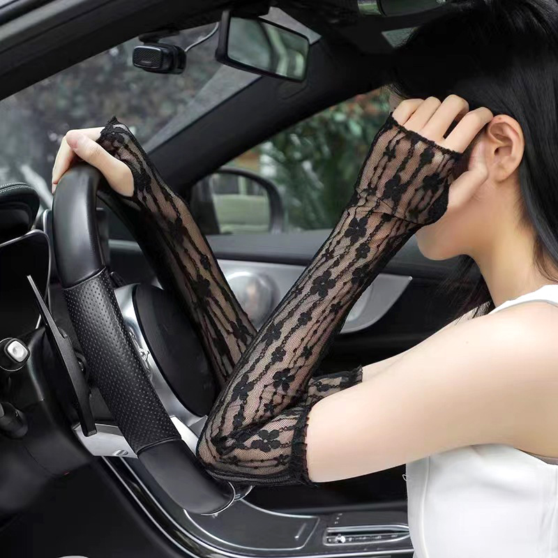 Summer Mesh Flower Lace Finger - Fingerless Glove Knit 评论和价格