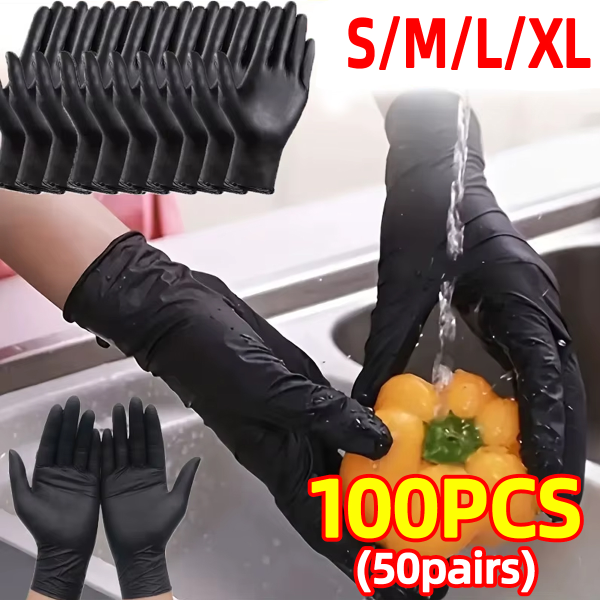Heavy-Duty Black Disposable Ni - Nitrile Mechanic Glove 评论和价格