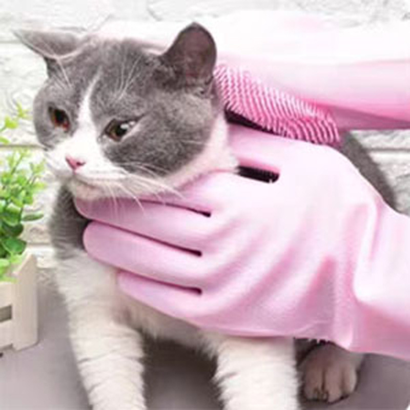 Pet Grooming Gloves for Dogs A - Rubber Glove Cleaning 评论和价格