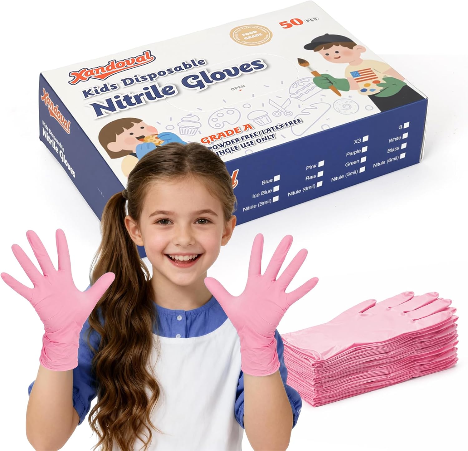 Kids Disposable Gloves for 3-8 - Latex Disposable Glove 评论和价格