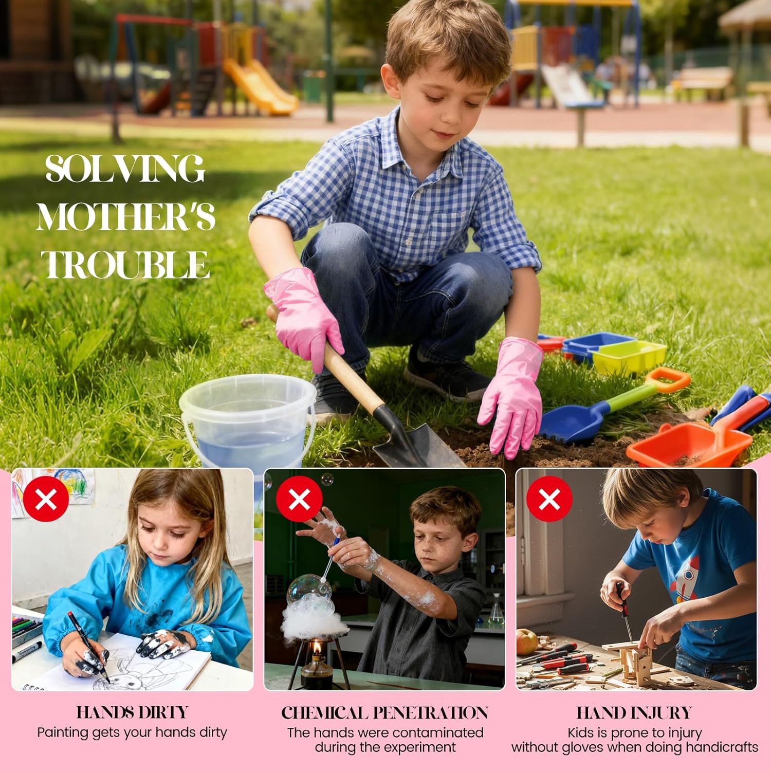Kids Disposable Gloves for 3-8 - Latex Disposable Glove 评论和价格
