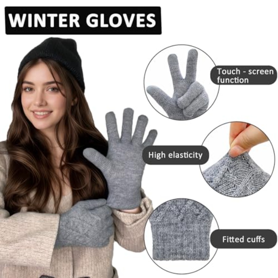 Winter Wool Gloves for Women M - Wool Glove Lined 评论和价格