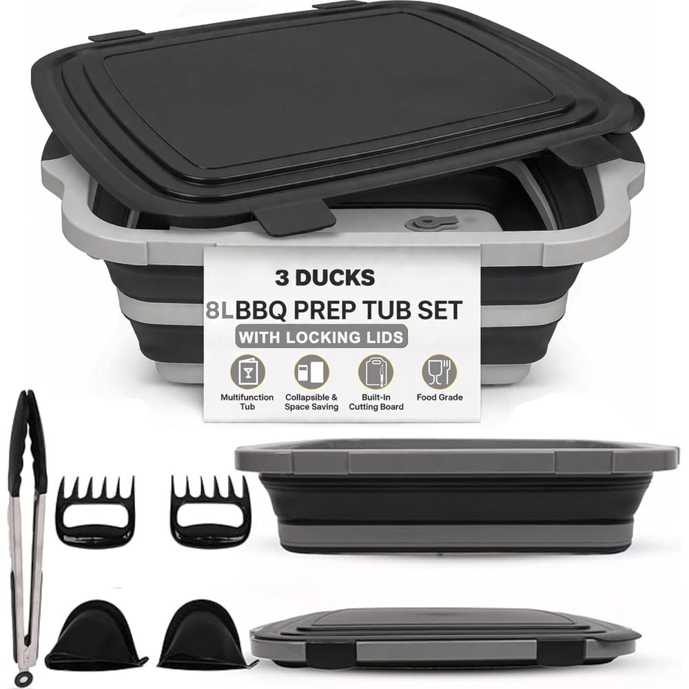 Portable 8L BBQ Prep Tub with  - Heat Resistant Glove 评论和价格