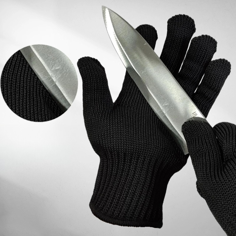 1 Pair Black Steel Wire Metal  - Cut Resistant Glove 评论和价格